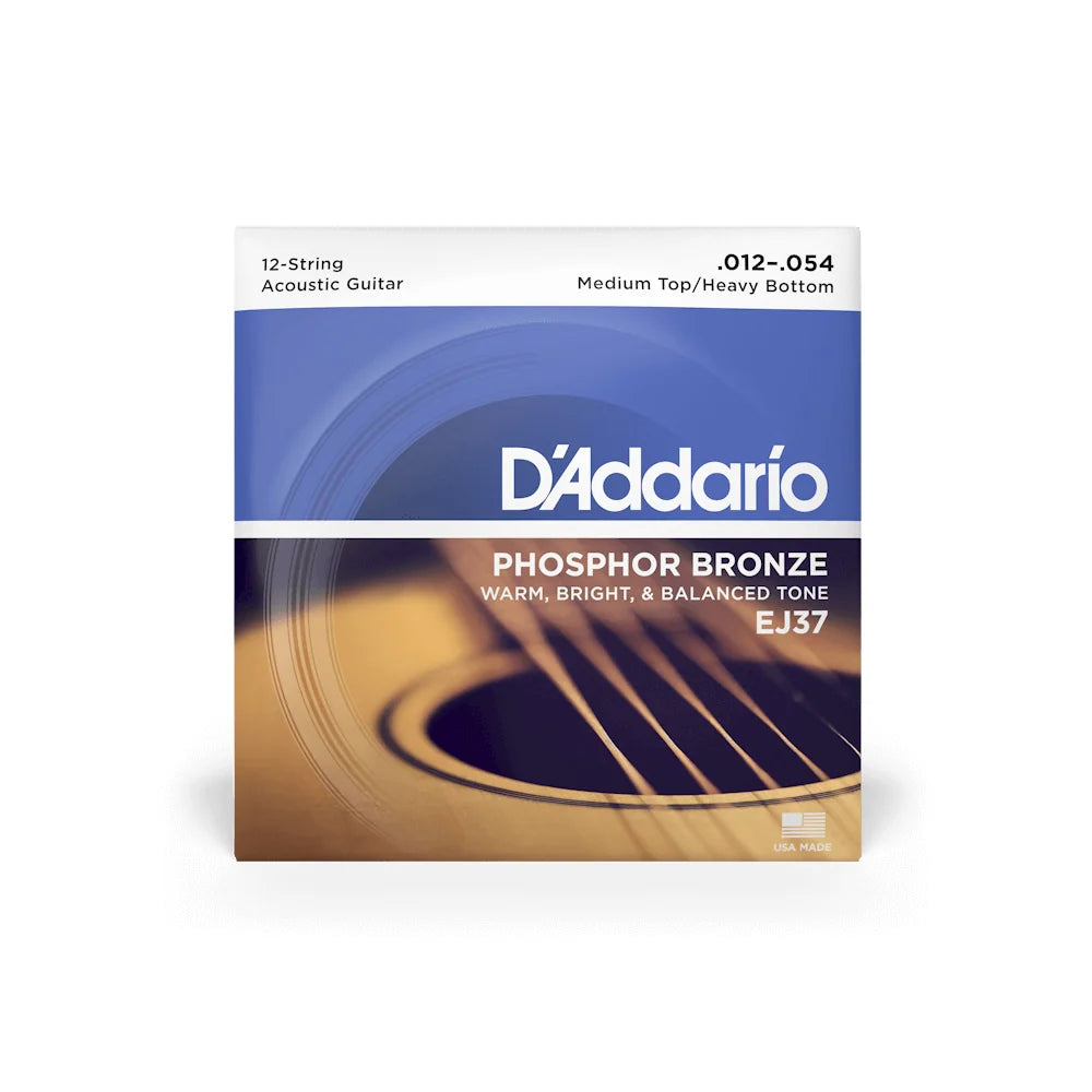 D'Addario EJ37 12-String Acoustic Guitar Strings 12-54 Medium Top/Heavy Bottom
