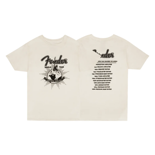 Fender World Tour T-Shirt, Vintage White (Multiple Sizes Available)