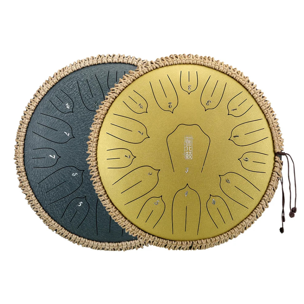 HUASHU THS15-12 Carbon Steel Tongue Drum 12 Inch 15 Notes D Major (2 Colors Available)
