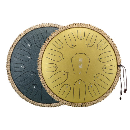 HUASHU THS15-12 Carbon Steel Tongue Drum 12 Inch 15 Notes D Major (2 Colors Available)