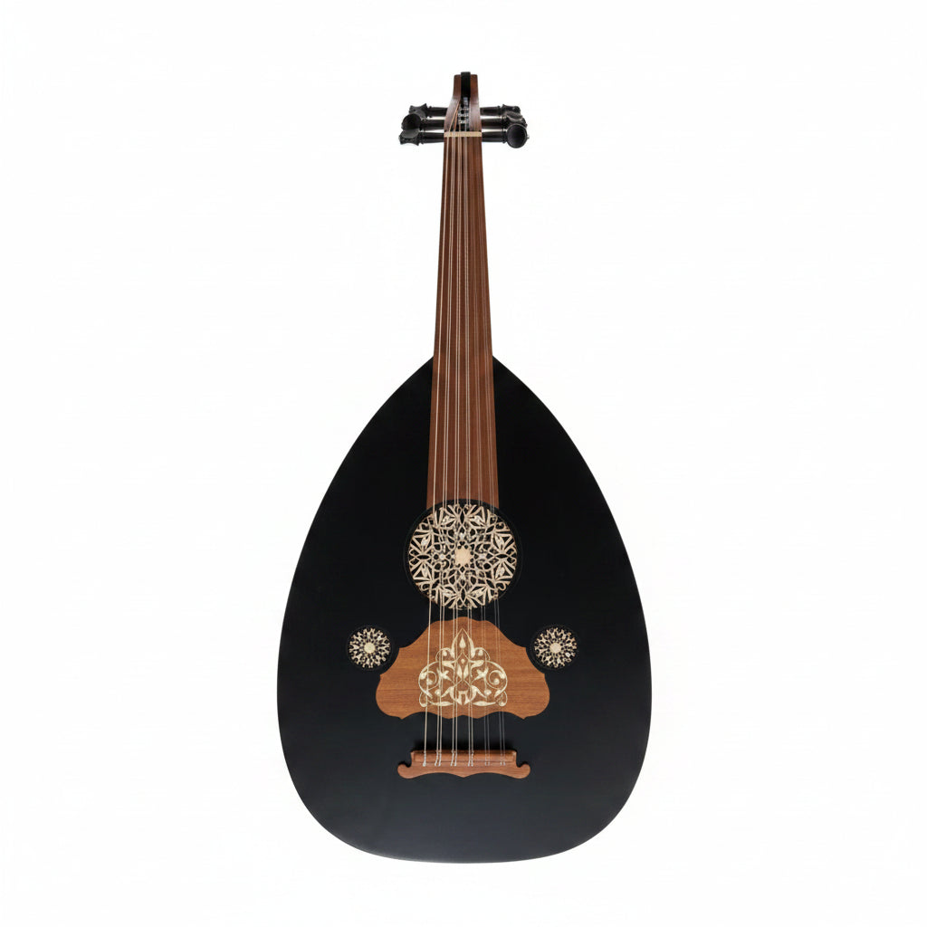 Damascus Iraqi Oud Black Finish - Fixed Bridge