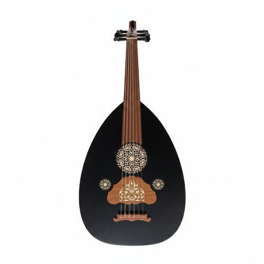 Damascus Iraqi Oud Black Finish - Fixed Bridge