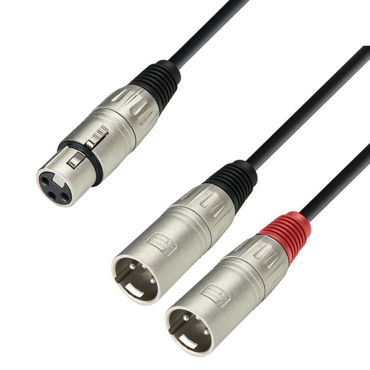 Adam Hall Cables 3 STAR YFMM 0100 - Y Cable, Adam Hall® 2 XLR Male x XLR Female, 1 m