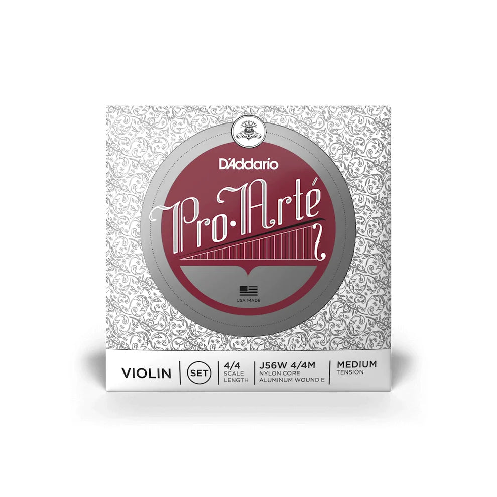 D'Addario Pro-Arté Violin String Set with Wound E, J56W 4/4M