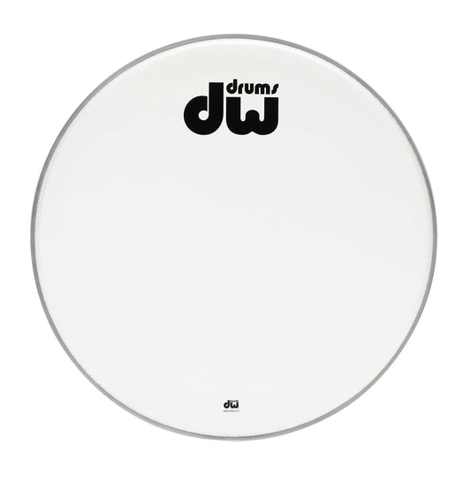 DW 22" Texture Coated Bass Drum Head, White, Non-Vented