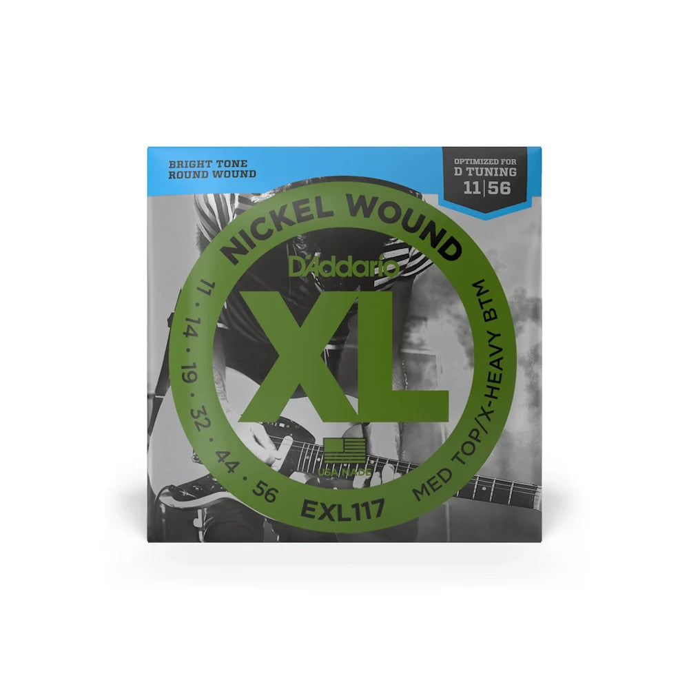 D'Addario 11-56 Medium Top/Extra Heavy Bottom Electric Guitar Strings EXL117
