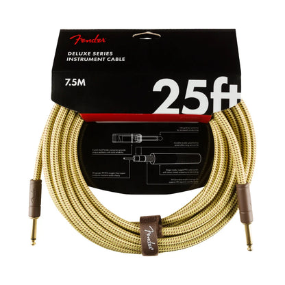 Fender Deluxe Series Instrument Cable, Straight/Straight, 25', Tweed