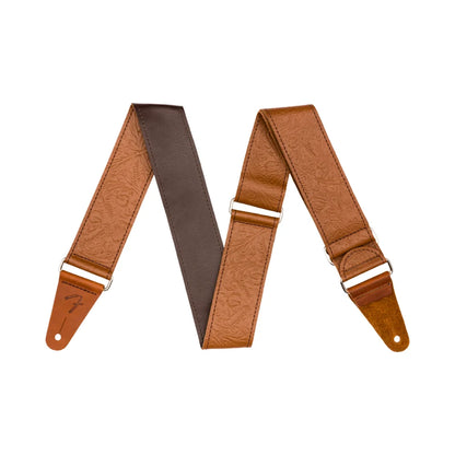 Fender Tooled Leather Guitar Strap, Brown, 2