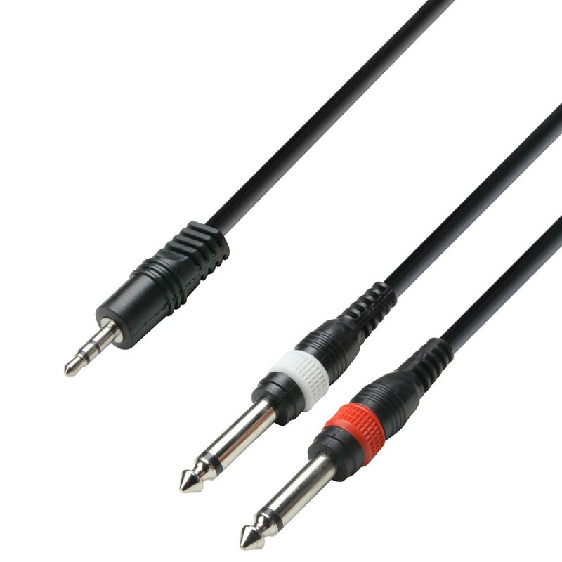 Adam Hall Cables 3 STAR YWPP 0300 - Y-Cable, Adam Hall® 2 Jack TS x Minijack, 3 m