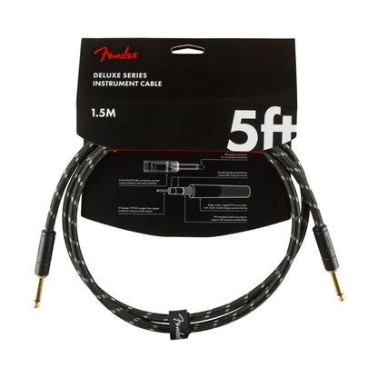 Fender Deluxe Series Instruments Cable, Straight/Straight, 5', Black Tweed
