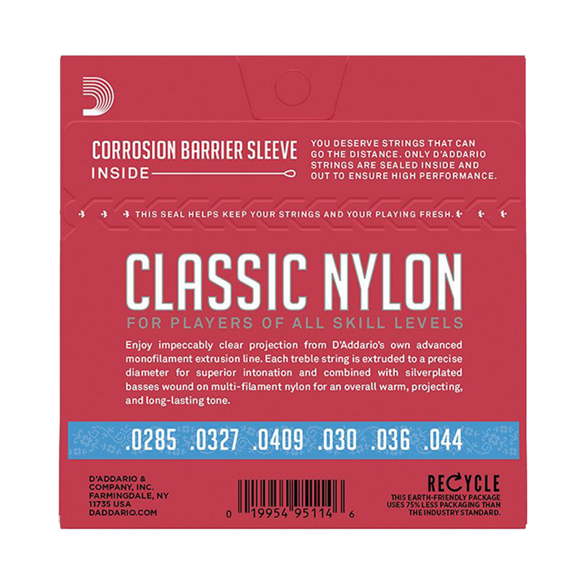 D'Addario Hard Tension Nylon Student Classical Strings EJ27H