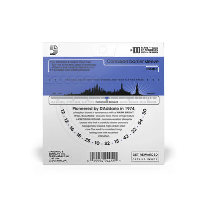 D'Addario EJ37 12-String Acoustic Guitar Strings 12-54 Medium Top/Heavy Bottom