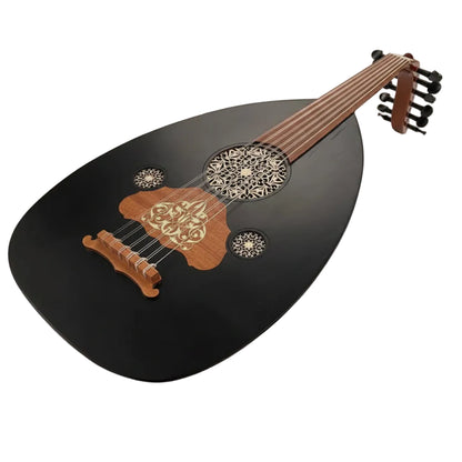 Damascus Iraqi Oud Black Finish - Fixed Bridge