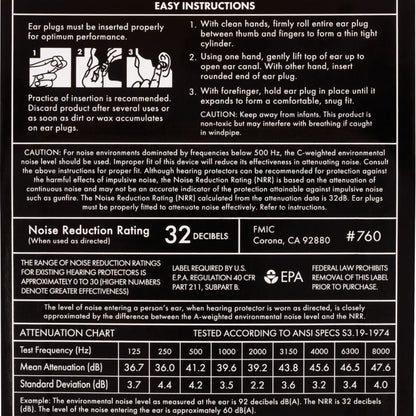 Fender Concert Ear Plugs (10 Pair), Daphne Blue