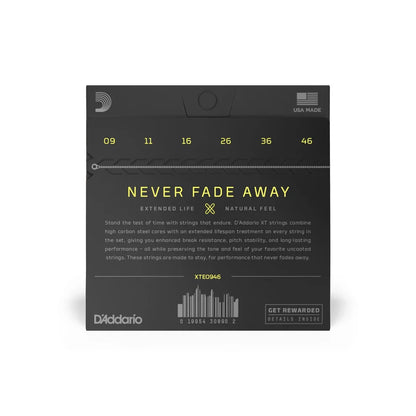 D'Addario 09-46 Super Light Top/Regular Bottom Coated Electric Guitar Strings XTE0946