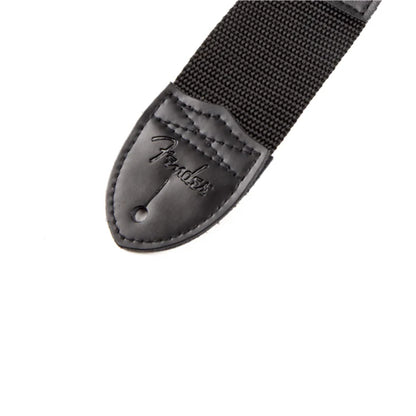 Fender Fender Logo Strap, Black/Red Logo, 2"