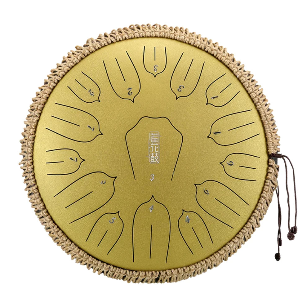 HUASHU THS15-12 Carbon Steel Tongue Drum 12 Inch 15 Notes D Major (2 Colors Available)