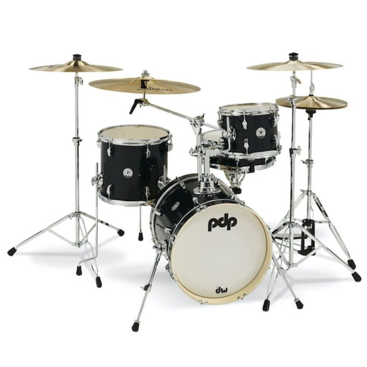 PDP New Yorker 4-Piece Shell Pack 16", Black Onyx Sparkle, Chrome Hardware