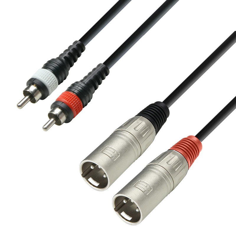 Adam Hall Cables 3 STAR TMC 0300 - Twin Cable, Adam Hall® 2 XLR Male x 2 RCA, 3m