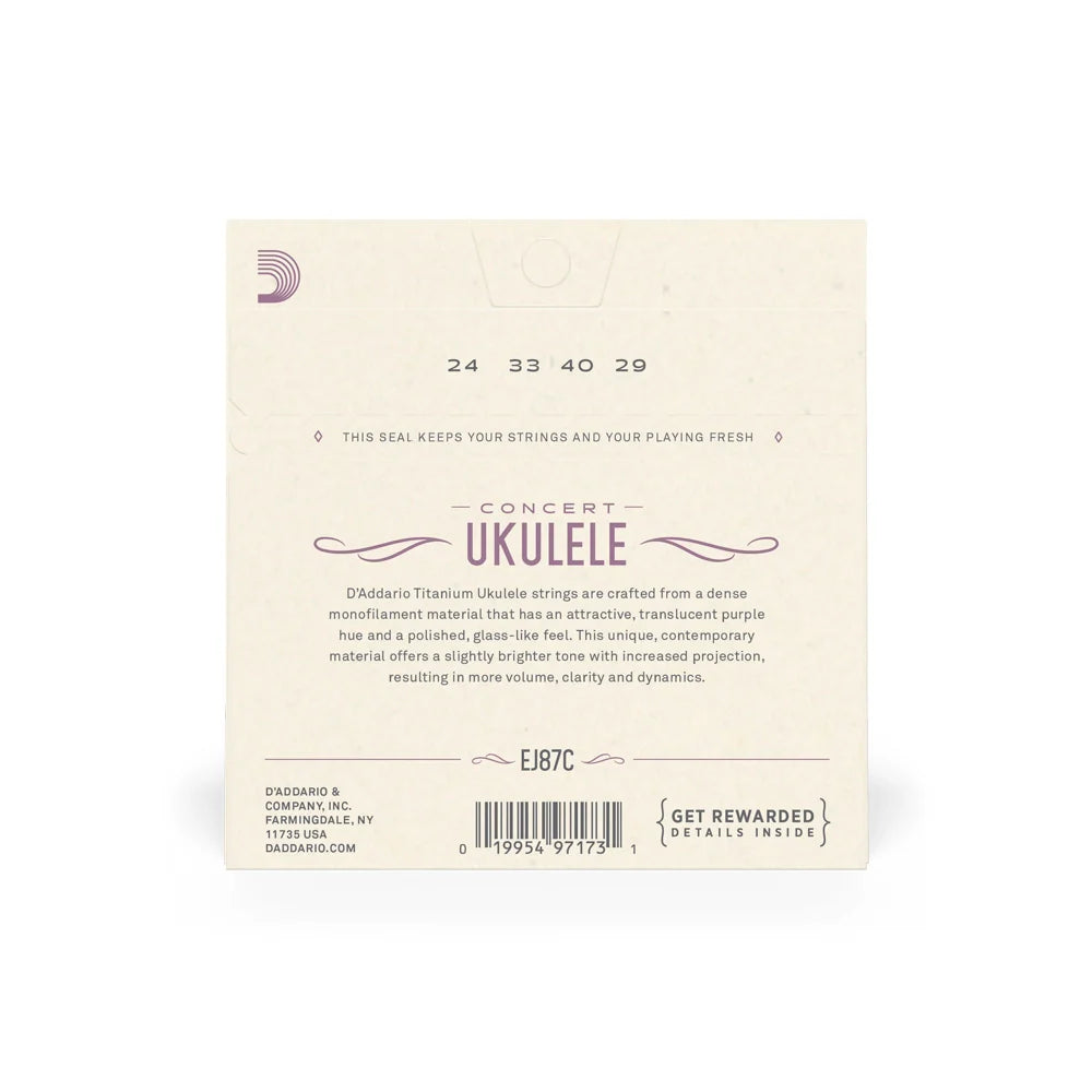 D'Addario Concert Ukulele Strings Set EJ87C