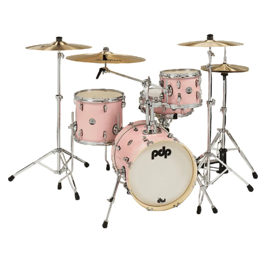 PDP New Yorker 4-Piece Shell Pack 16", Pale Rose Sparkle, Chrome Hardware