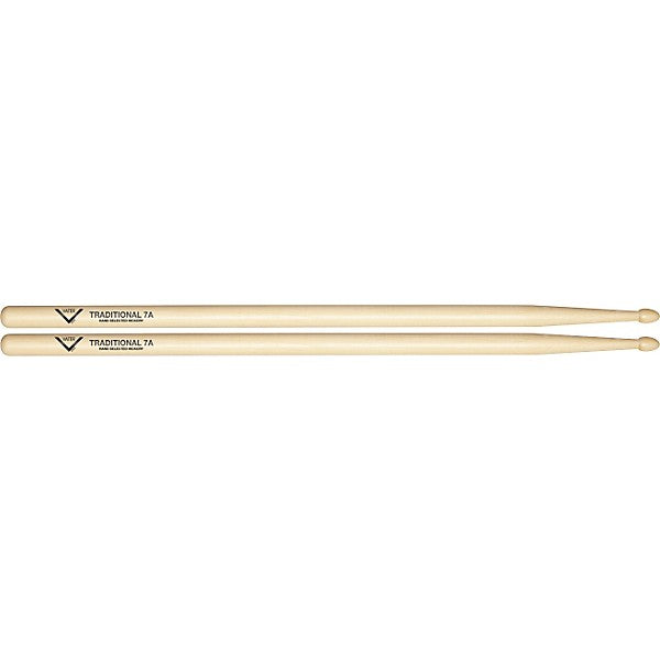 Vater Traditional 7A Nylon Tip Drumsticks – Hickory