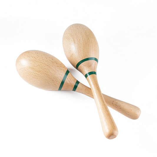 Maracas Hand Percussion Rattles, Beech Wood Material Rumba Shakers with Clear and Professional Sounds