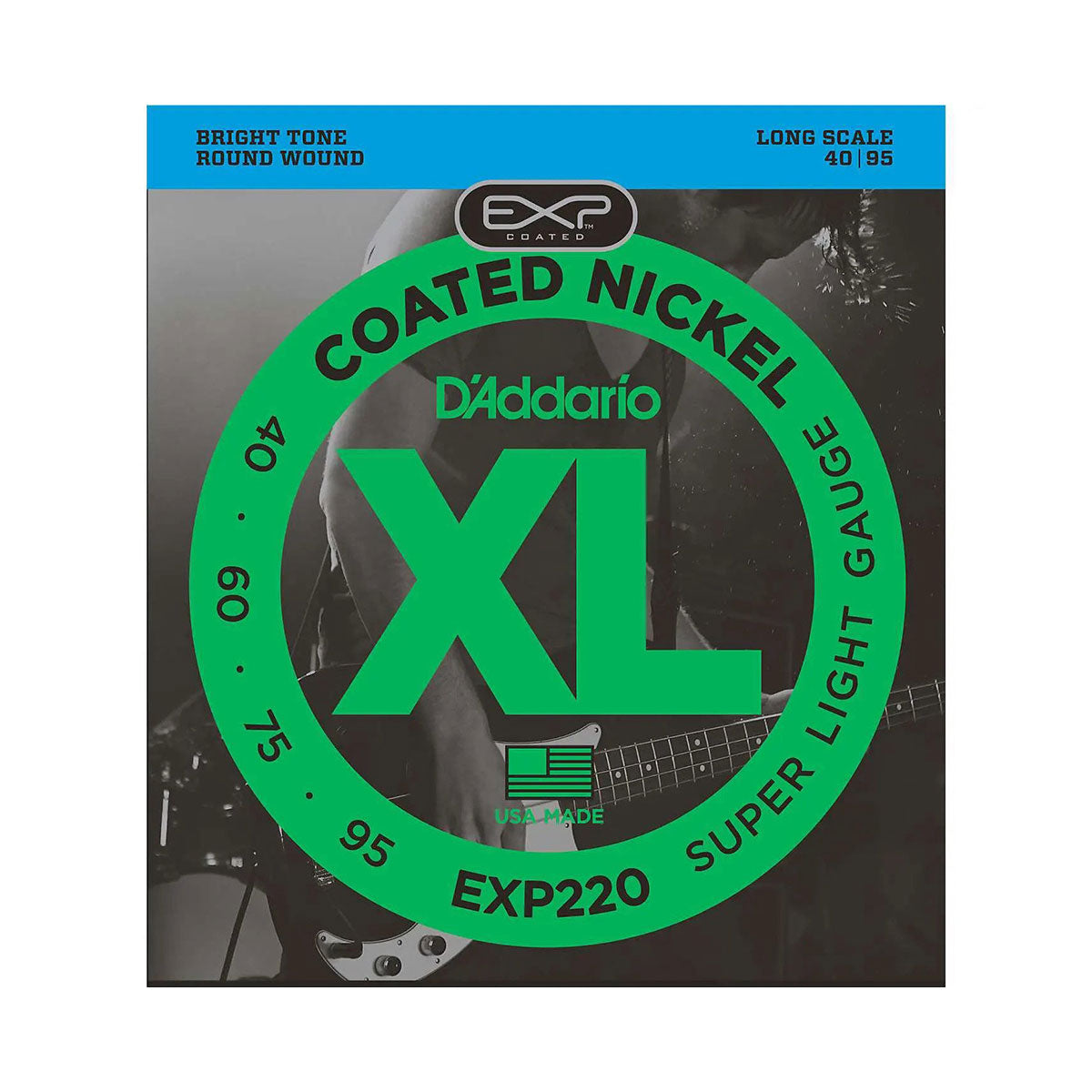 D’Addario EXP220 40-95 Coated Long Scale Bass Guitar Strings