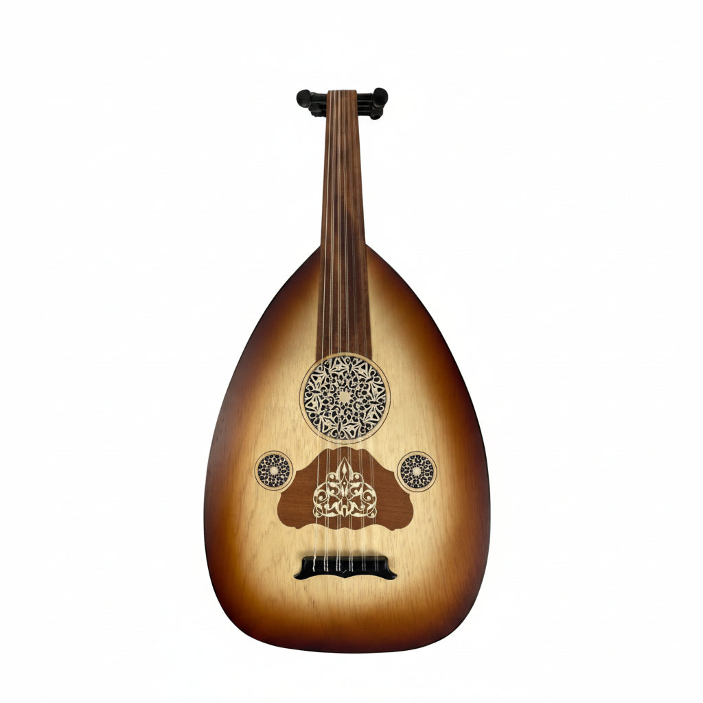 Damascus Iraqi Oud Sunburst Finish - Fixed Bridge