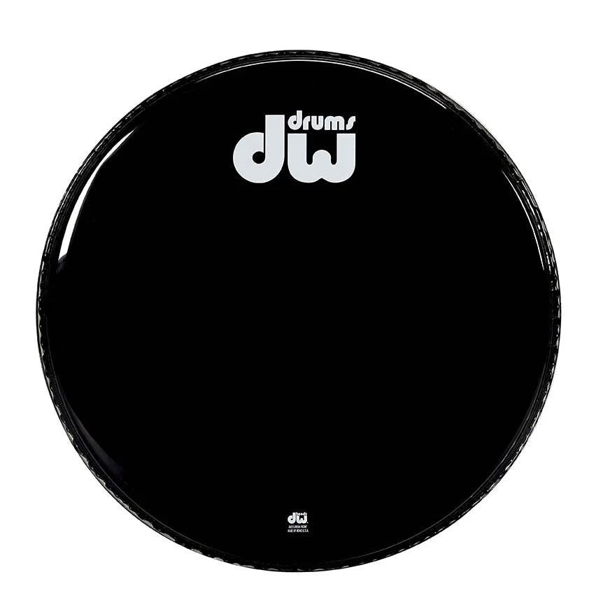 DW 24" Gloss Black Bass Drum Head, Non-Vented
