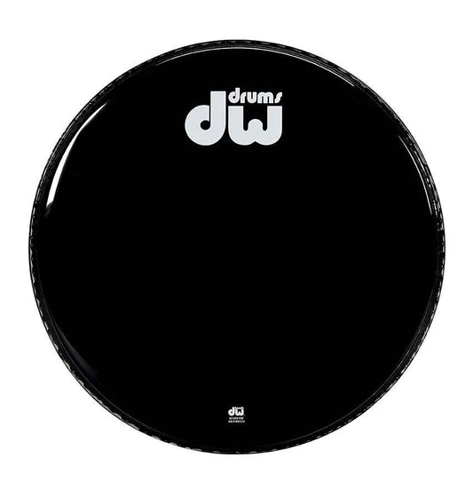 DW 24" Gloss Black Bass Drum Head, Non-Vented