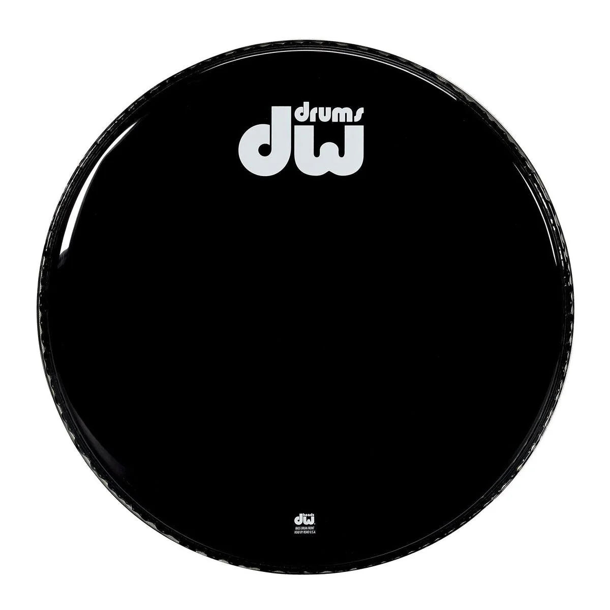 DW 22" Gloss Black Bass Drum Head, Non-Vented