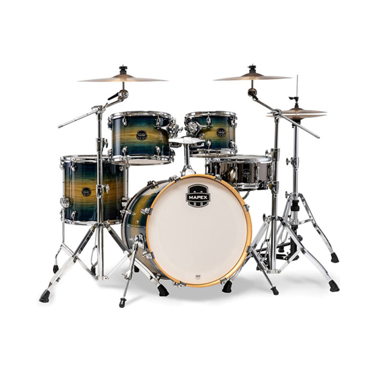 Mapex Armory Fusion 5-Piece Acoustic Drumset – Rainforest Burst
