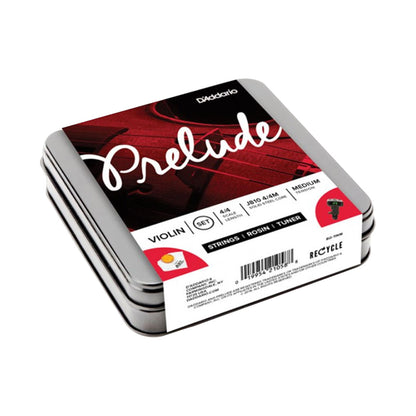 D'Addario Prelude Violin Essentials Bundle – 4/4 Violin Strings, Micro Tuner & Kaplan Artcraft Rosin