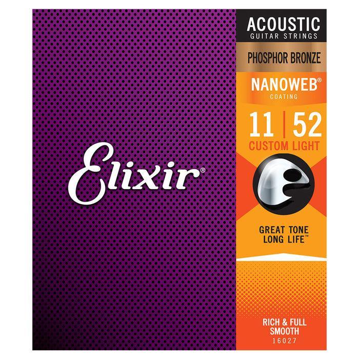 Elixir Strings Acoustic Phosphor Bronze Nanoweb Custom Light