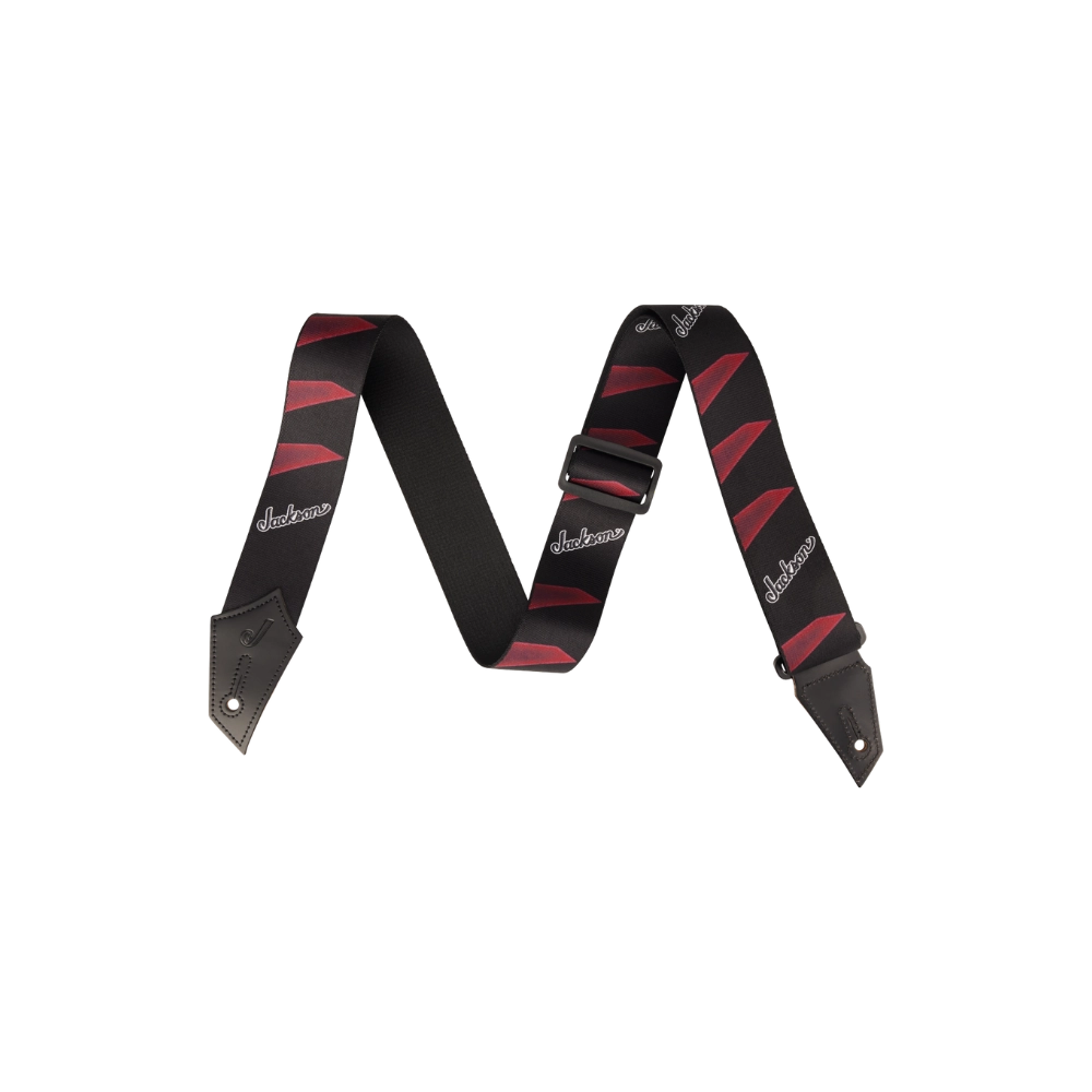 Jackson Strap with Headstock Pattern, Black/Red