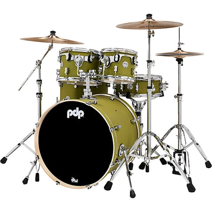 PDP Concept Maple 5-Piece Shell Pack 22", Satin Olive, Chrome Hardware