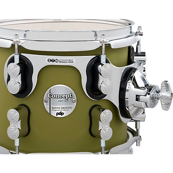 PDP Concept Maple 5-Piece Shell Pack 22", Satin Olive, Chrome Hardware
