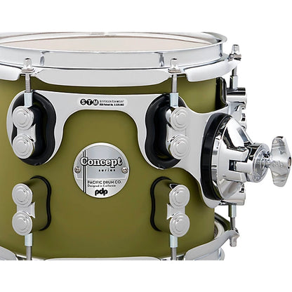 PDP Concept Maple 5-Piece Shell Pack 22", Satin Olive, Chrome Hardware