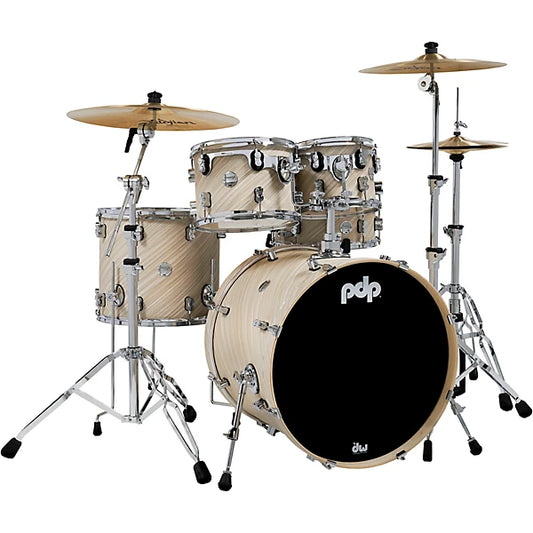 PDP Concept Maple 5-Piece Shell Pack 22", Twisted Ivory, Chrome Hardware