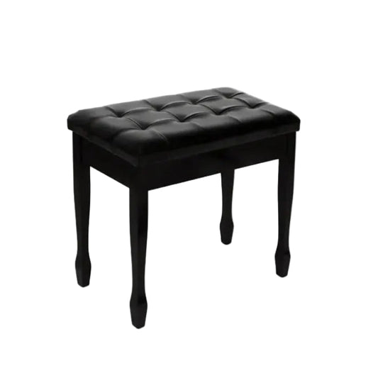 Black tufted bench on a white background
