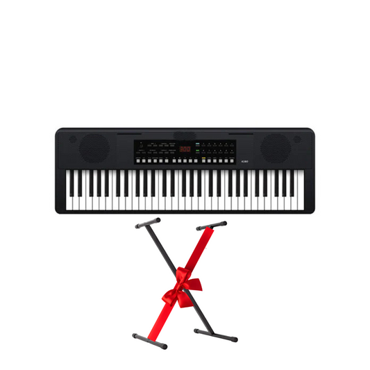 61-Key Portable Keyboard Piano Bundle with Adjustable X-Stand