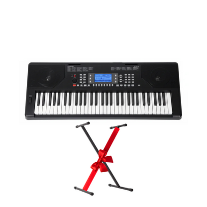 MK18 61-Key Digital Keyboard Piano with Touch Response & Adjustable X-Stand