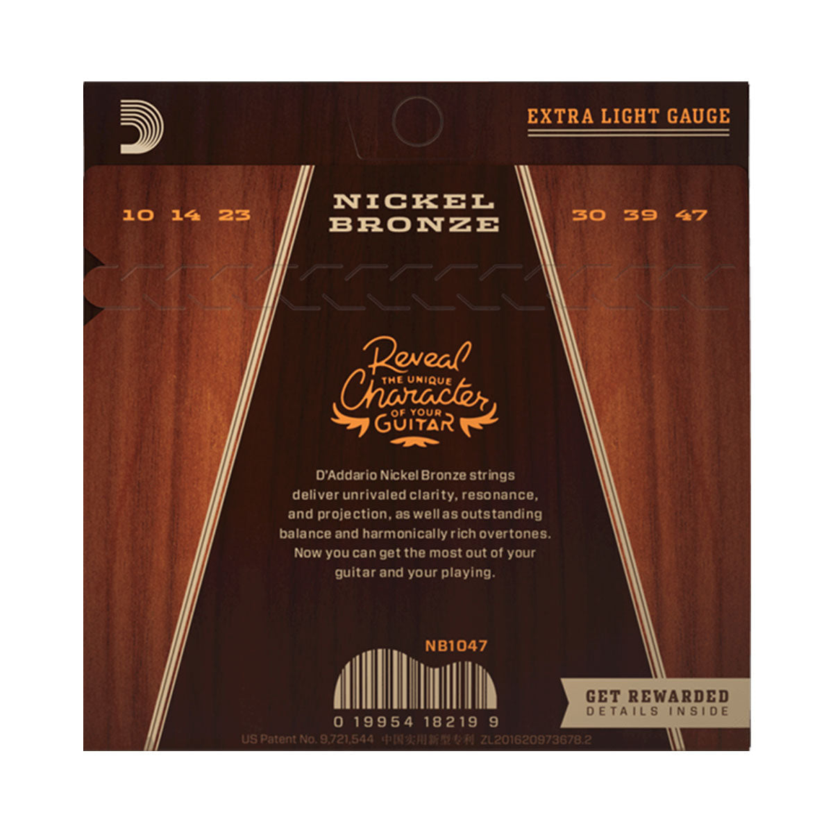 D’addario NB1047 10-47 Nickel Bronze Extra Light Acoustic Guitar Strings