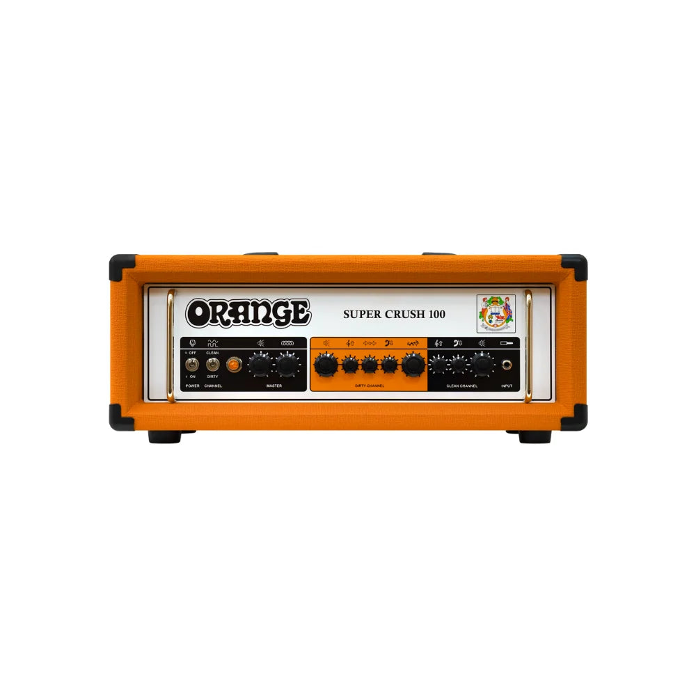 Orange Super Crush 100 – 100W Solid-State Guitar Amp Head with Dual Channels, CabSim, Reverb & FX Loop