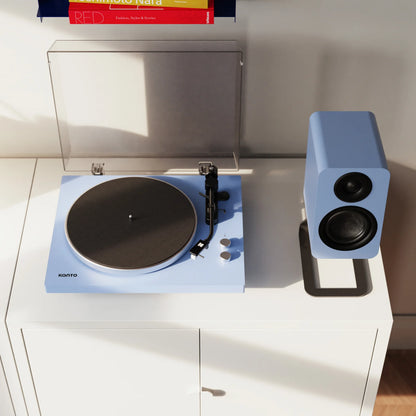 Kanto OBI3 Turntable with Bluetooth 5.3, Preamp, and Pitch Control, Ice Blue