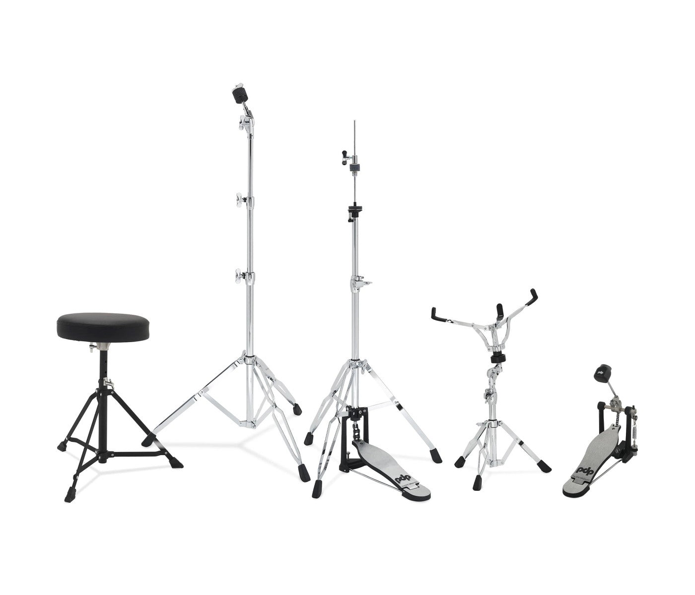 PDP CENTERstage 5-Piece Complete Drum Kit 22", Electric Green Sparkle (Hardware, Cymbals & Throne)