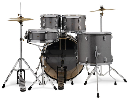 PDP CENTERstage 5-Piece Complete Drum Kit 22", Silver Sparkle (Hardware, Cymbals & Throne)
