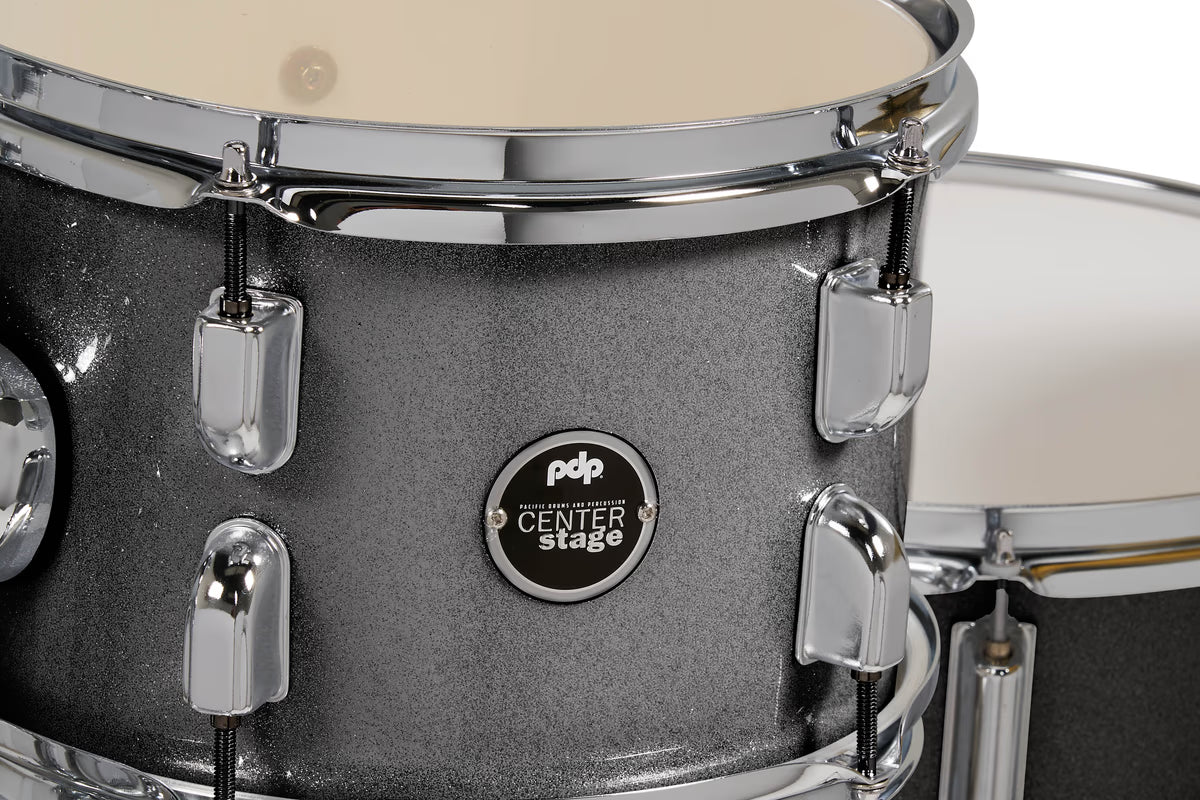 PDP CENTERstage 5-Piece Complete Drum Kit 22", Silver Sparkle (Hardware, Cymbals & Throne)