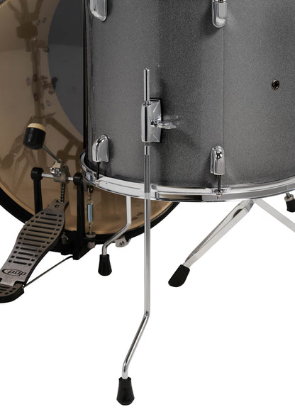 PDP CENTERstage 5-Piece Complete Drum Kit 22", Silver Sparkle (Hardware, Cymbals & Throne)